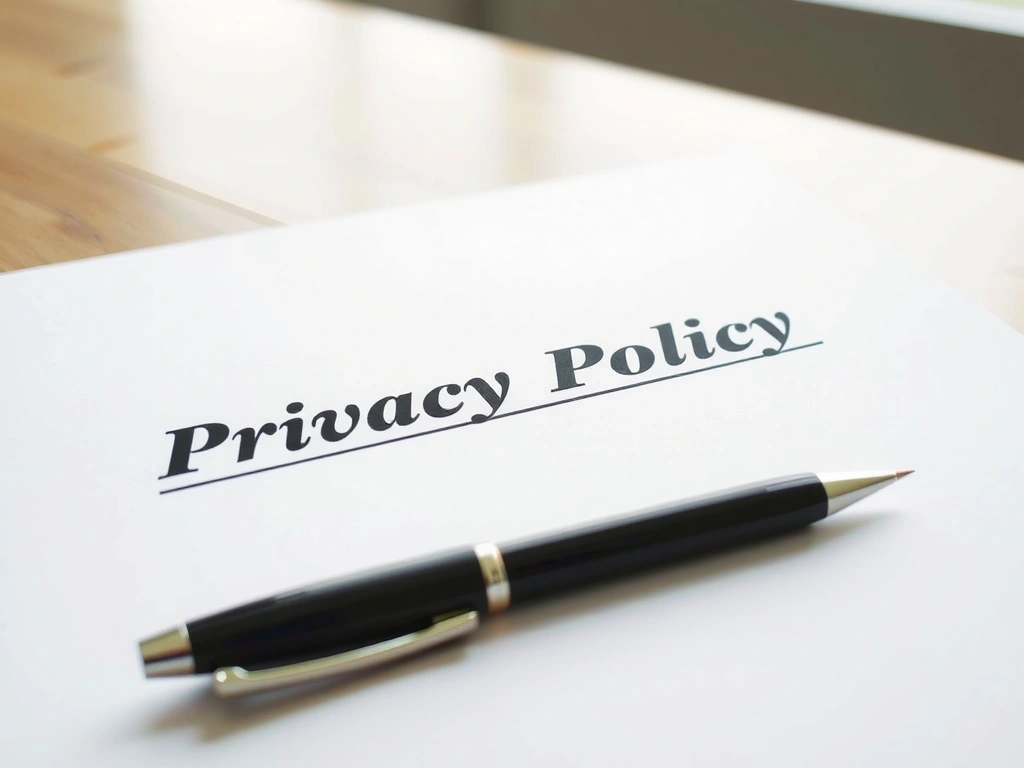 Dokument mit Datenschutzrichtlinien auf einem Schreibtisch